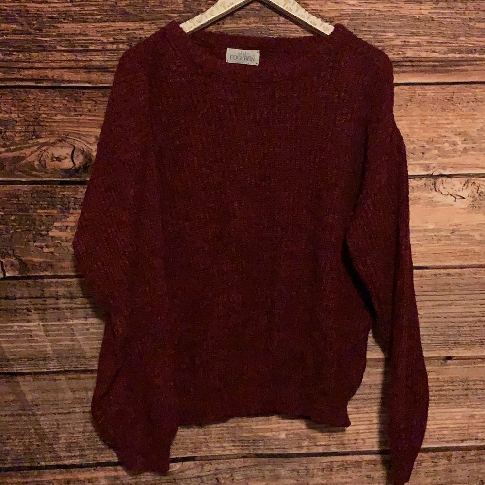 J.J Cochran Dark Red Sweater